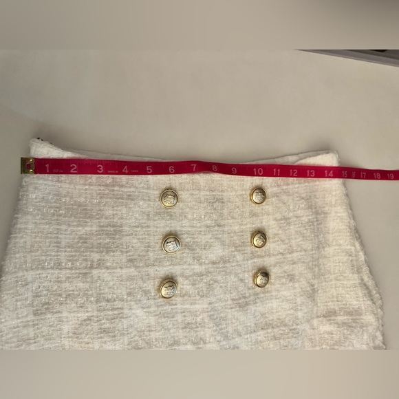 NWOT white tweed high waisted skirt, size large - Picture 6 of 7